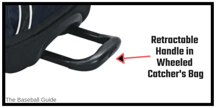 retractable handle of Wheeled catcher's gear bag