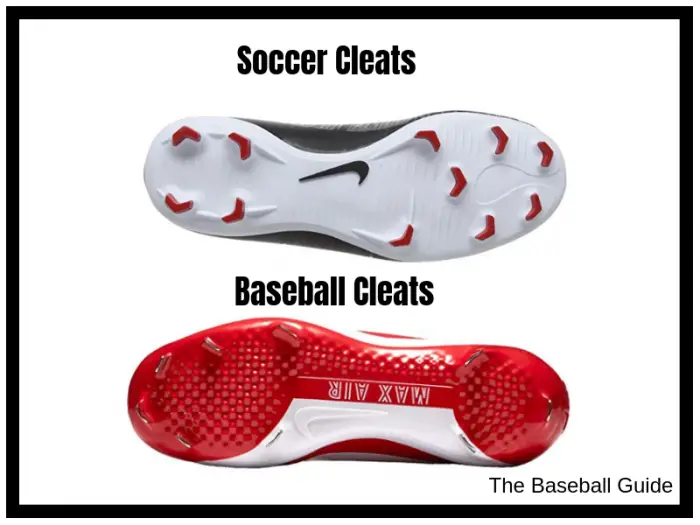 Difference in Spikes in Baseball and soccer cleats